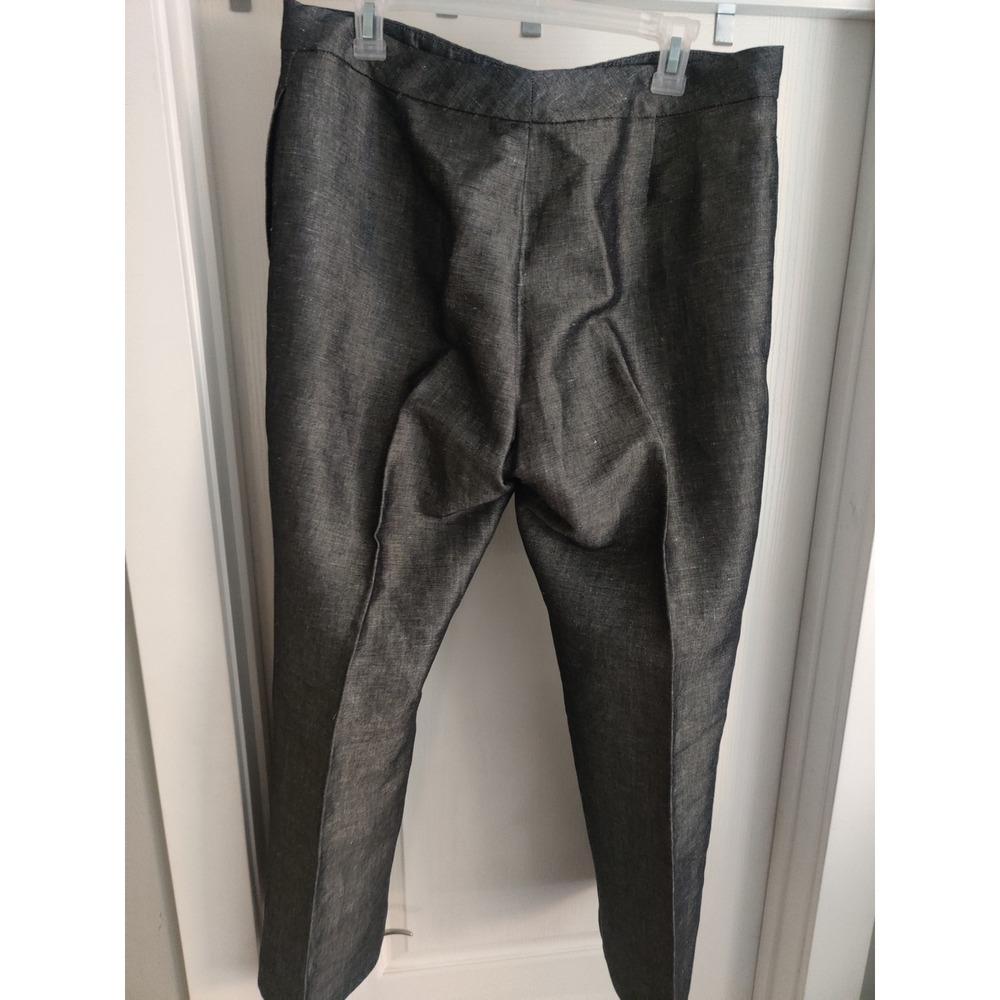 Kasper Petite 2 Piece Pant Suit Grey Linen Cotton Blend Blazer Trousers 14P - Picture 6 of 9